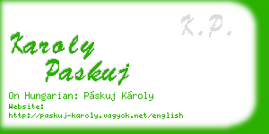 karoly paskuj business card