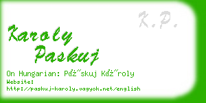 karoly paskuj business card